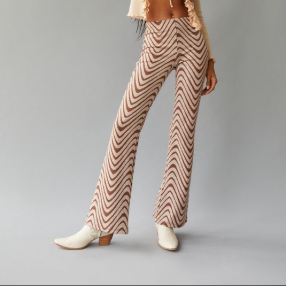 Urban Outfitters Tan and White Chevron Pants